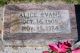 Alice E Verplancke-Evans - Headstone