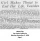 Girl makes threat to end her life and vanishes - per Francis X Belongeay