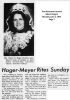 Walter Norton Hager and Ruthey Anne Meyer - Wedding Announcement #2