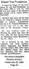Elmer B Van Vonderen - Obituary