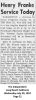 Henry Frederick Franke - Obituary #2 Henry Frederick Franke - Obituary #2