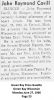 John Raymond Cavill - Obituary