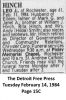 Leo J Hinch - Death Notice