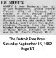Mary J LeMieux - Death Notice