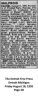 Rachel Pellege [Raspe] Malfroid - Death Notice