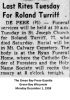 Roland G Turriff - Obituary #1